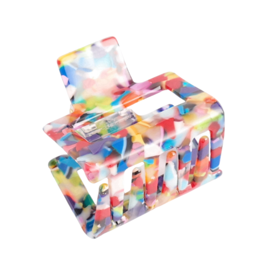 Mini Square Multi Colour Hair Claw Clip