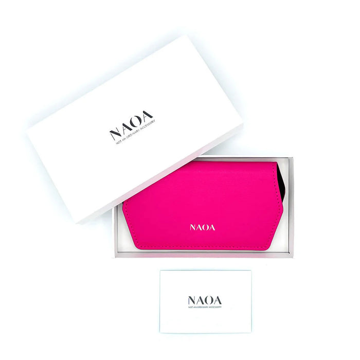 Leather Slim Glasses Case- Fushia