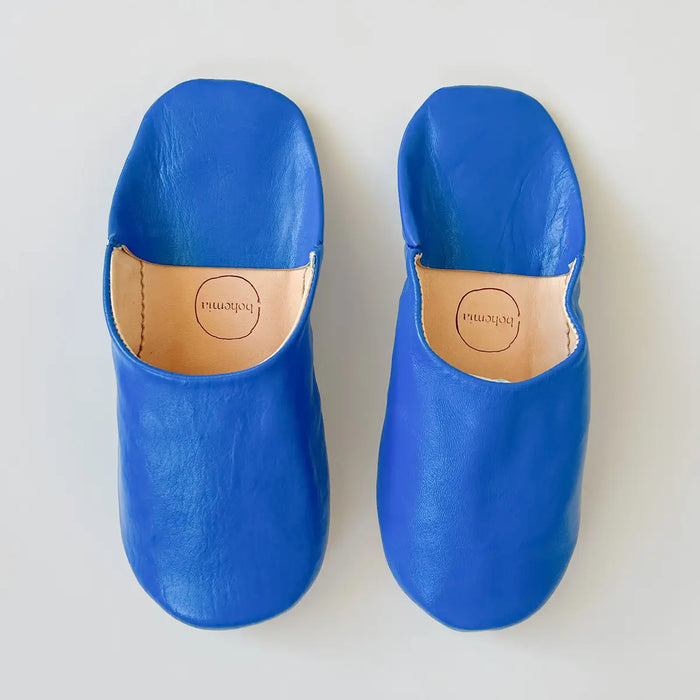 Moroccan Babouche Basic Slippers, Majorelle Blue