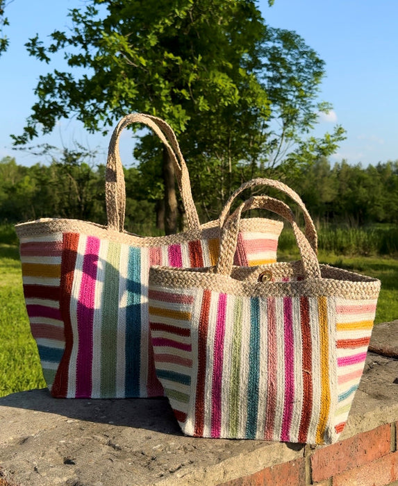 Small Dahlia Beni Jute Bag