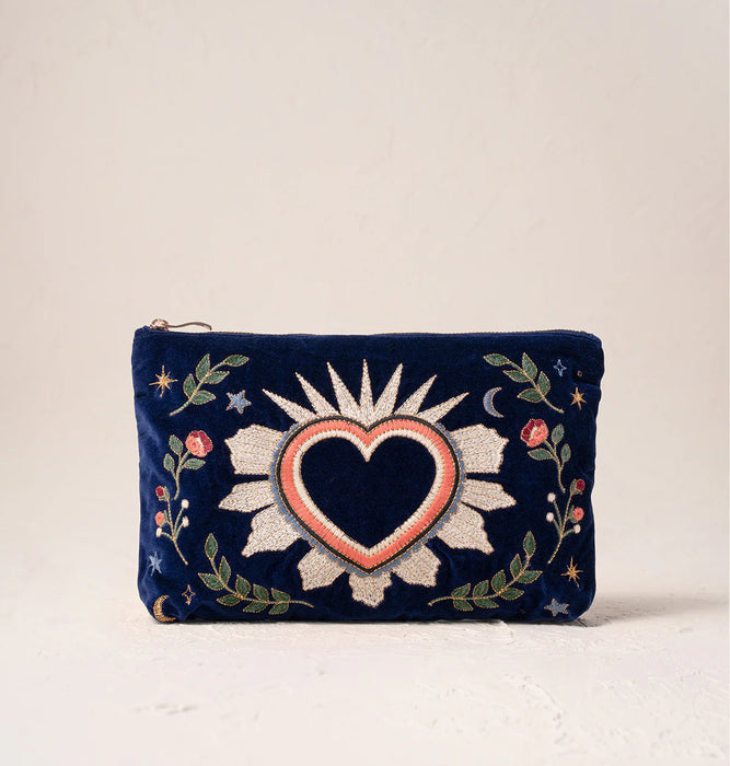 Elizabeth Scarlett Celestial Hearts Navy Pouch