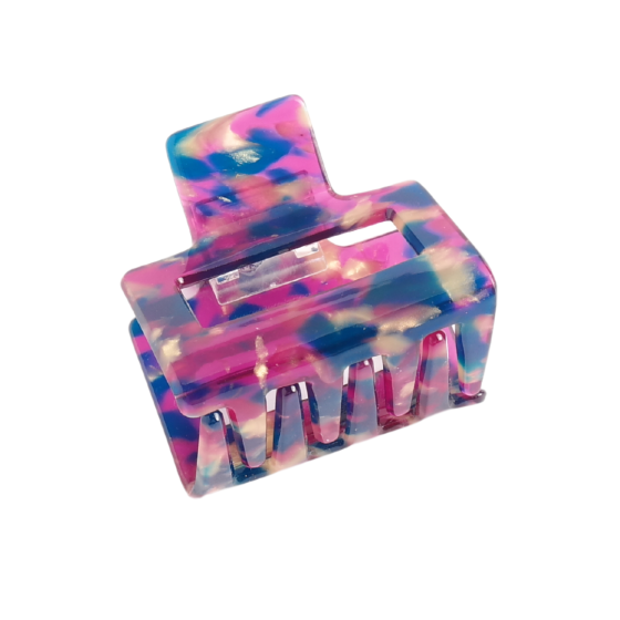 Mini Square Pink & Blue Hair Claw Clip