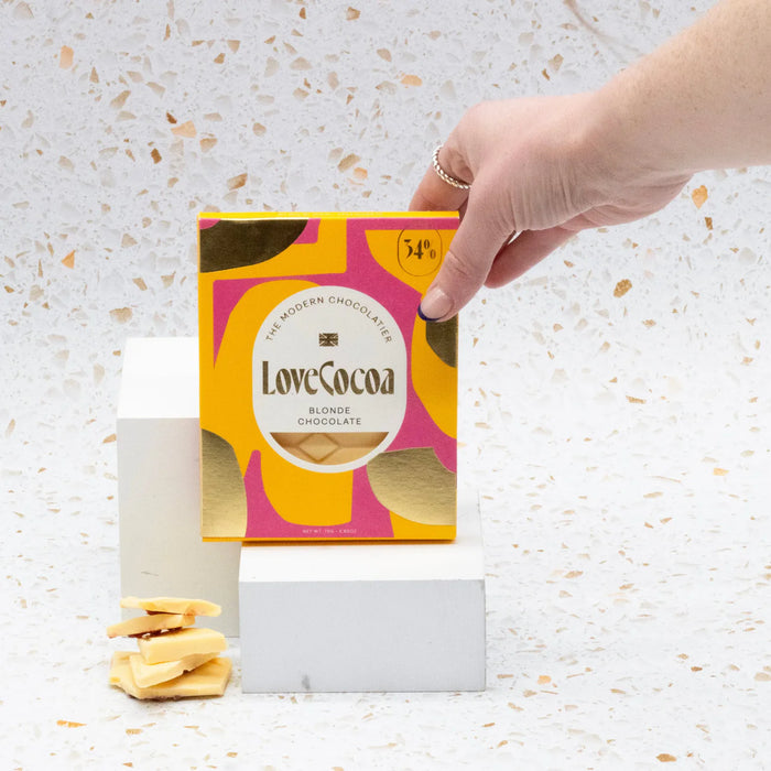 Love cocoa blonde chocolate bar