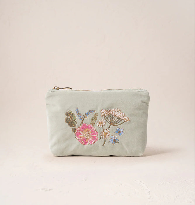 Pressed Flowers Sage Mini Pouch