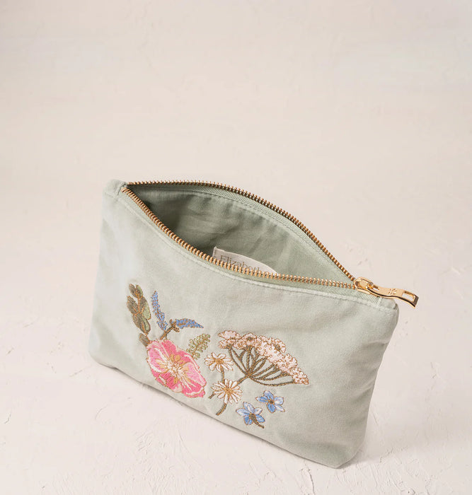 Pressed Flowers Sage Mini Pouch