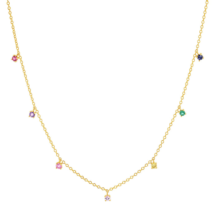 Rainbow Multi Gemstone Necklace