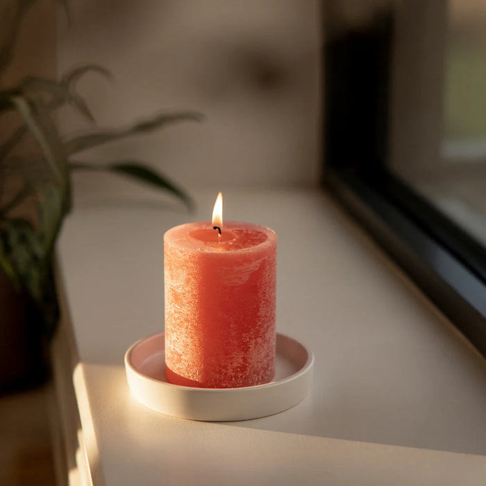 Wild Rhubarb Fragranced Coloured Pillar