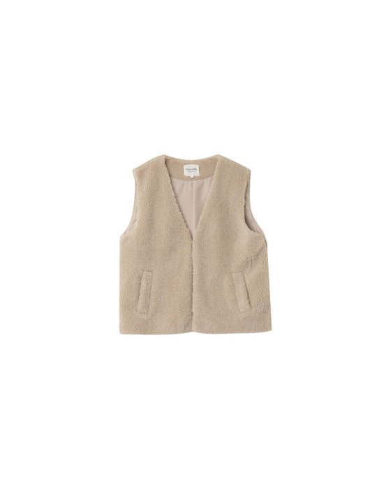 Grace & Mila - Niu Beige Sleeveless Jacket